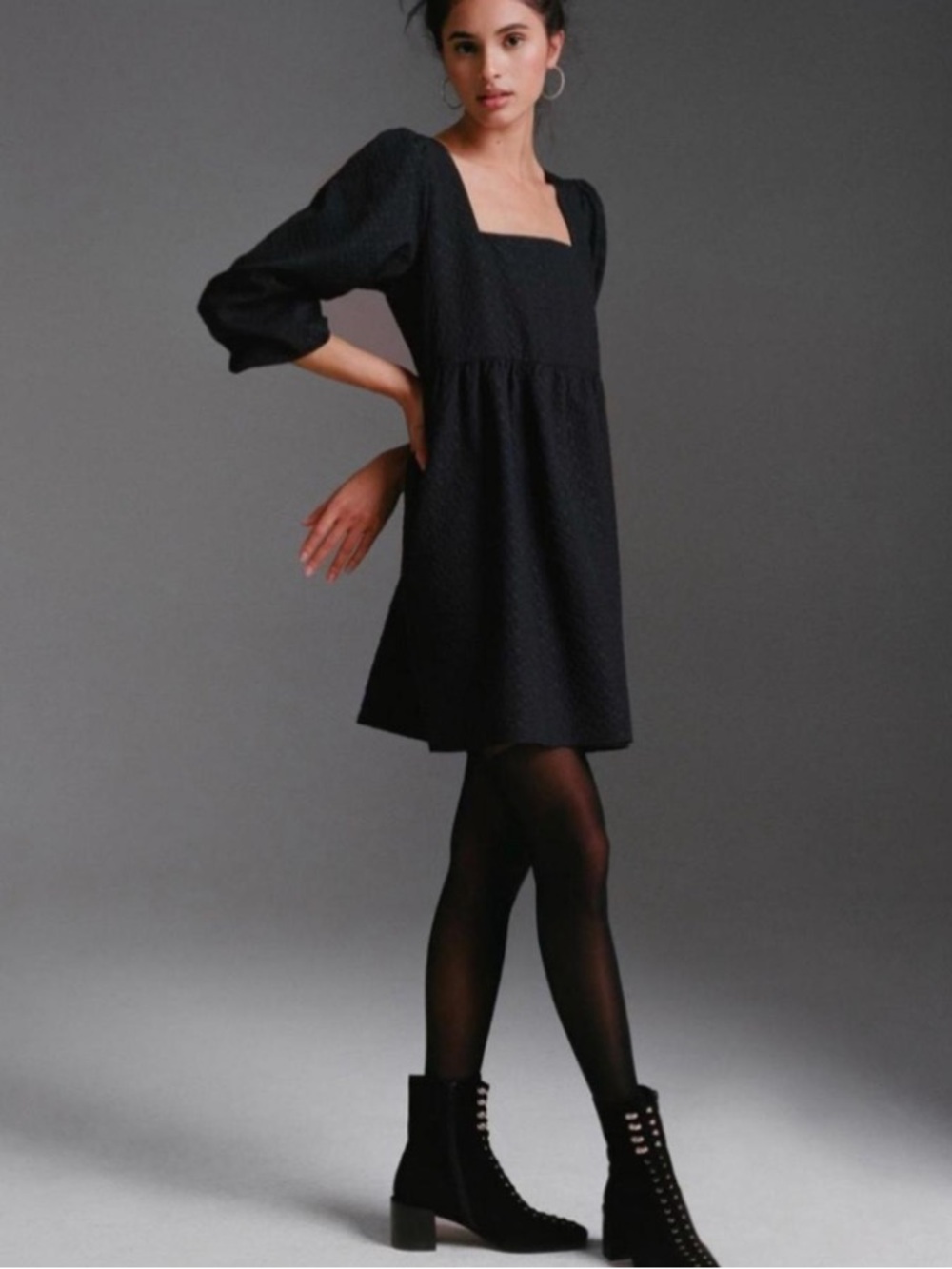Amadi Black Babydoll Dress